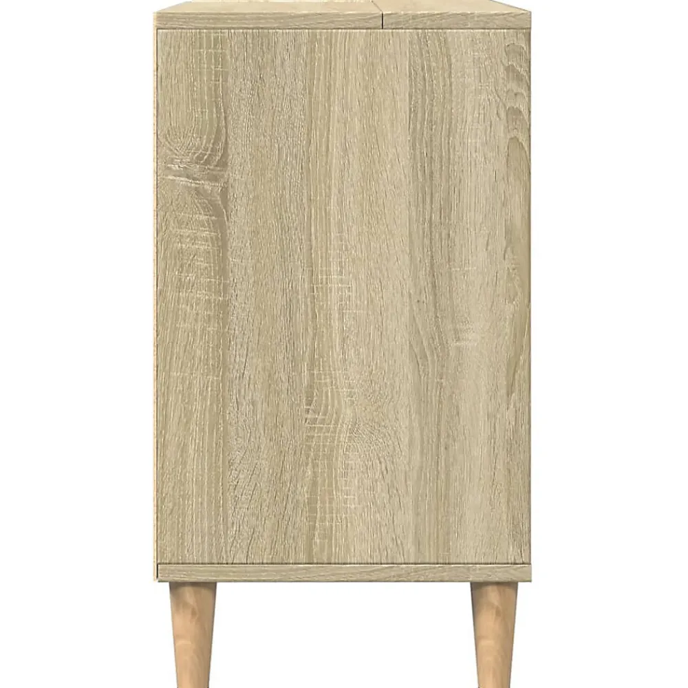 Meuble Wc|zmh Armoire salle de bain chêne sonoma 80x33x60cm bois d'ingénierie