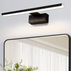 zmh Lampe Miroir LED Noire 30CM IP44 pour Salle de Bain - Éclairage Sûr et Élégant
