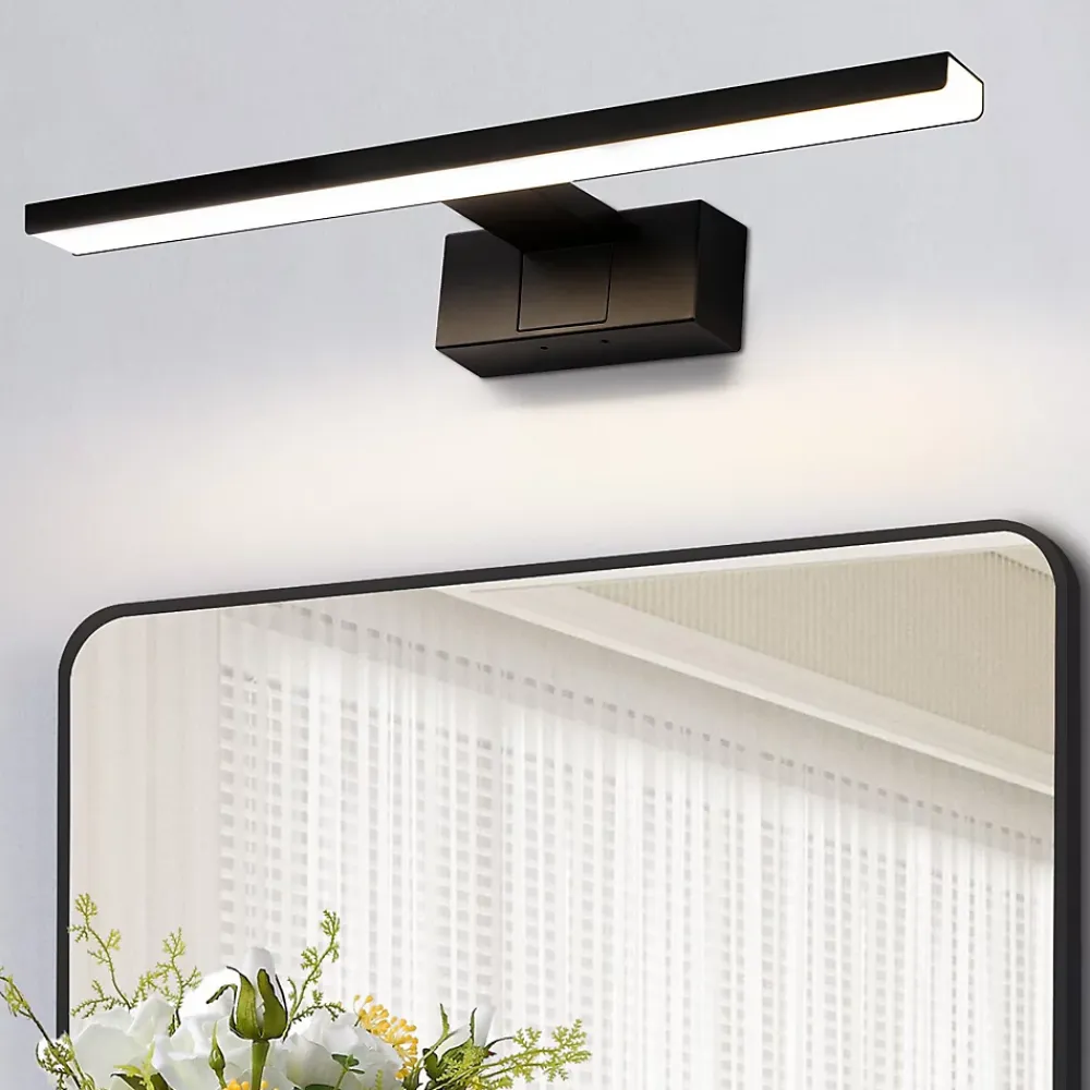 zmh Lampe Miroir LED Noire 30CM IP44 pour Salle de Bain - Éclairage Sûr et Élégant