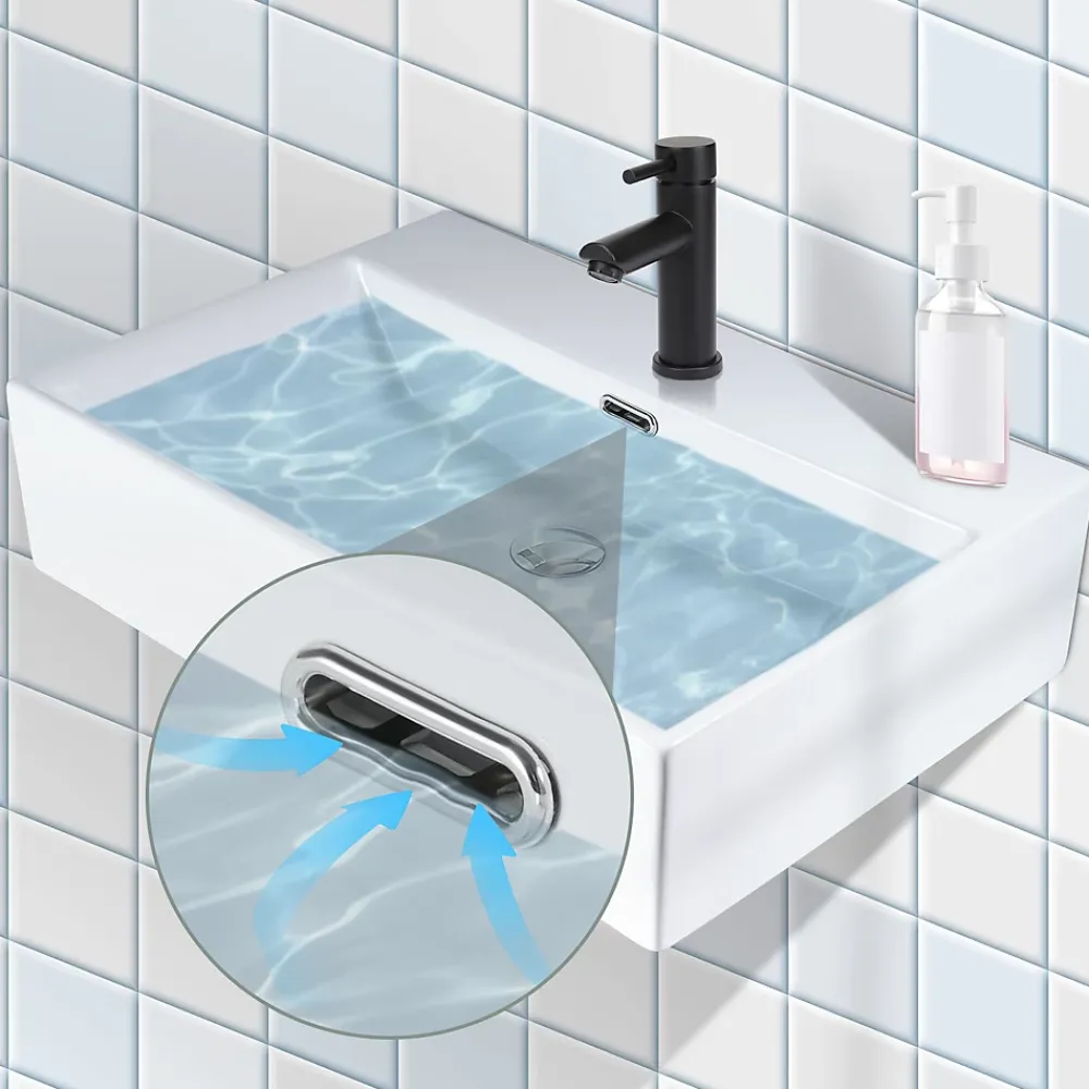 Plan Simple Vasque|zmh Lavabo Carré En Céramique à Poser 60x42x15cm Blanc