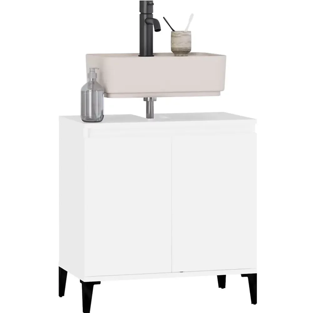zmh Meuble d'évier blanc 58x33x60 cm bois d'ingénierie
