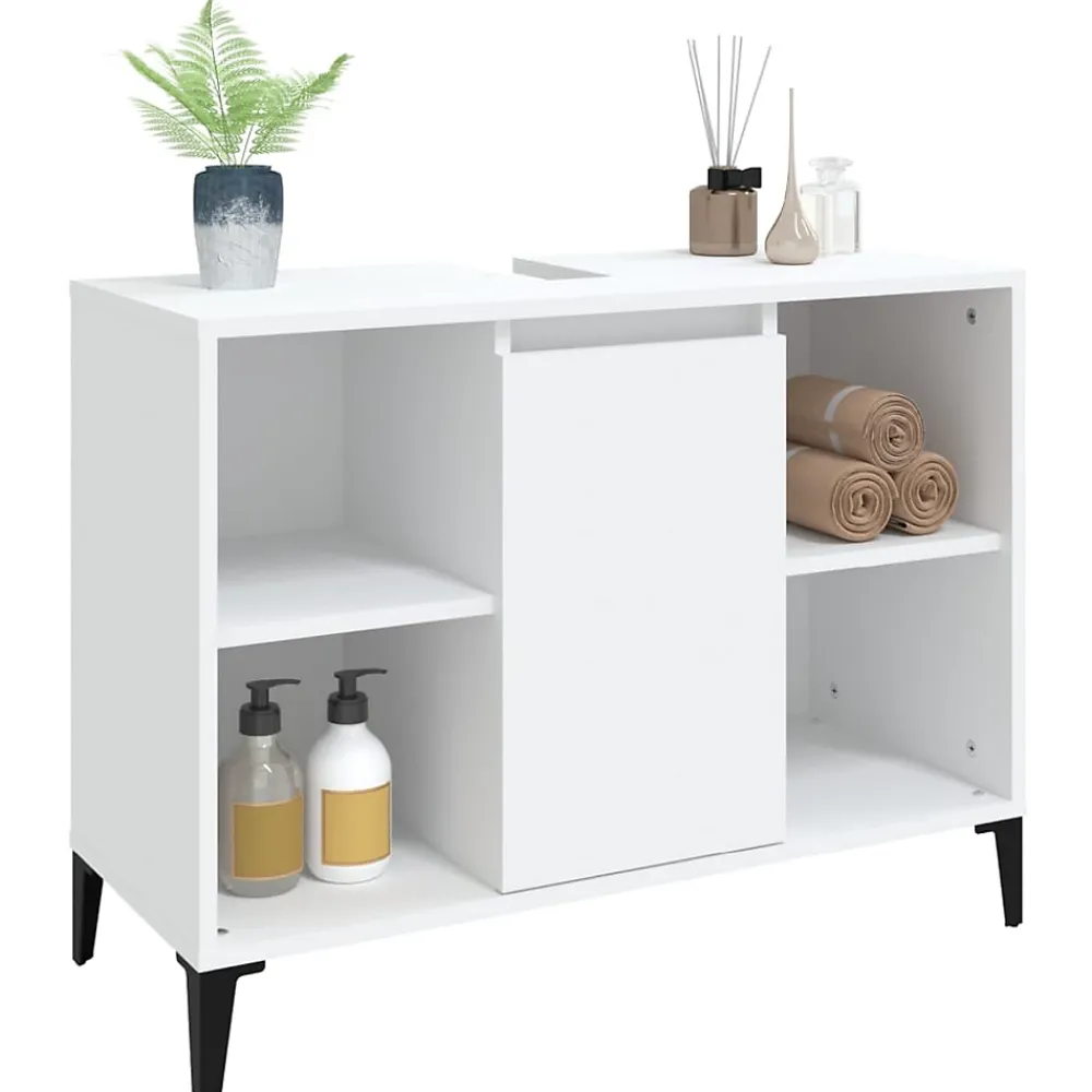 zmh Meuble d'évier blanc 80x33x60 cm bois d'ingénierie