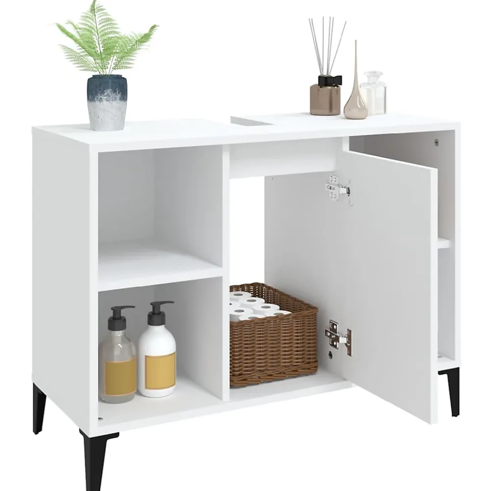zmh Meuble d'évier blanc 80x33x60 cm bois d'ingénierie