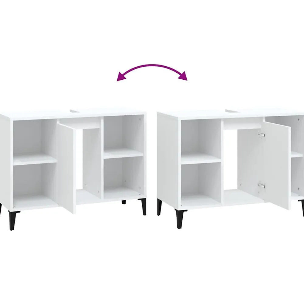 zmh Meuble d'évier blanc 80x33x60 cm bois d'ingénierie