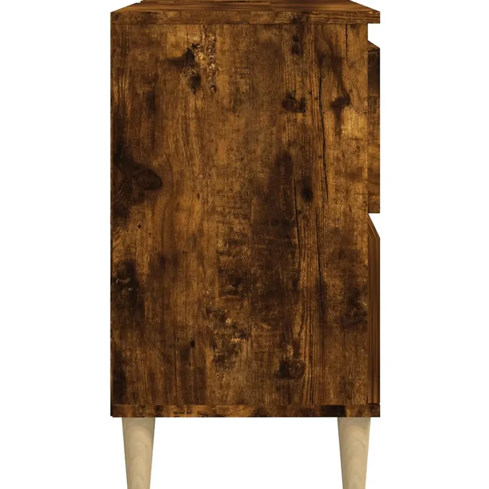 zmh Meuble d'évier chêne fumé 80x33x60 cm bois d'ingénierie