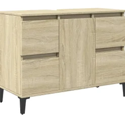 zmh Meuble d'évier chêne sonoma 80x33x60 cm bois d'ingénierie