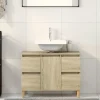 zmh Meuble d'évier chêne sonoma 80x33x60 cm bois d'ingénierie