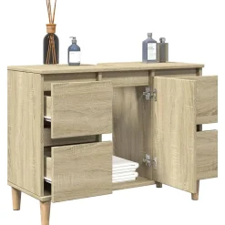 zmh Meuble d'évier chêne sonoma 80x33x60 cm bois d'ingénierie