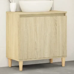 Meuble Wc|zmh Meuble d'évier chêne sonoma 58x33x60 cm bois d'ingénierie