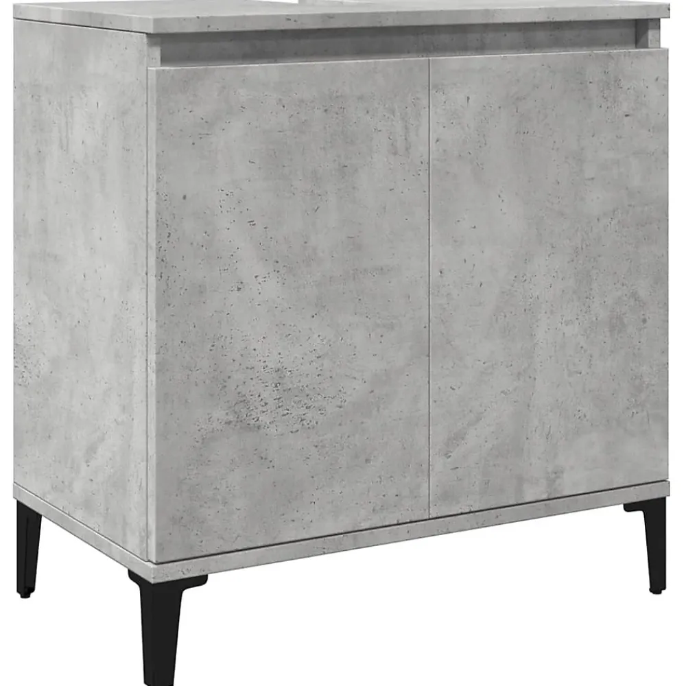 Meuble Wc|zmh Meuble d'évier gris béton 58x33x60 cm bois d'ingénierie