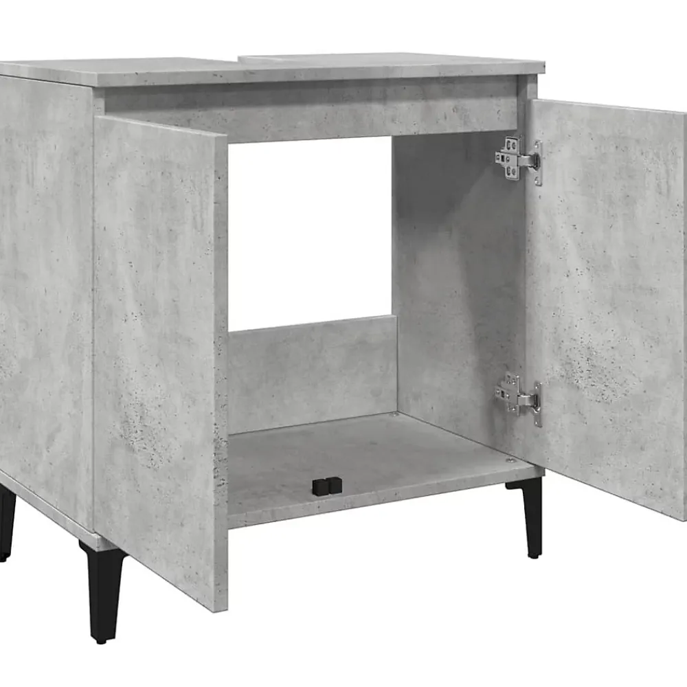 Meuble Wc|zmh Meuble d'évier gris béton 58x33x60 cm bois d'ingénierie