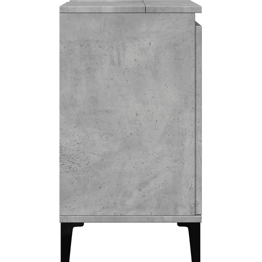 Meuble Wc|zmh Meuble d'évier gris béton 58x33x60 cm bois d'ingénierie
