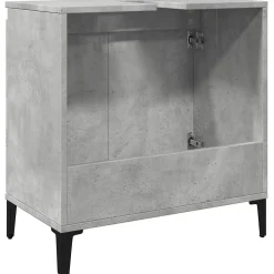 Meuble Wc|zmh Meuble d'évier gris béton 58x33x60 cm bois d'ingénierie