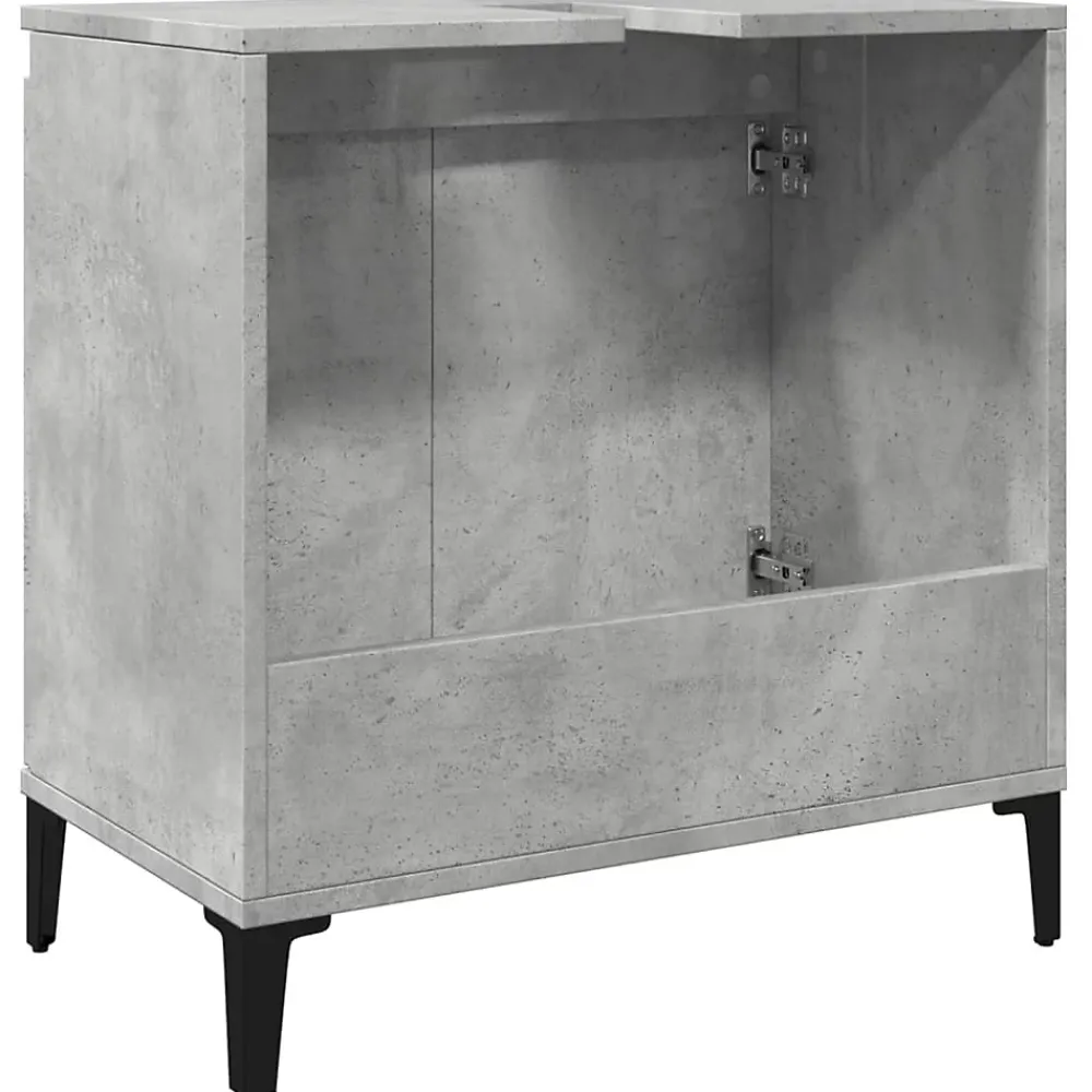 Meuble Wc|zmh Meuble d'évier gris béton 58x33x60 cm bois d'ingénierie