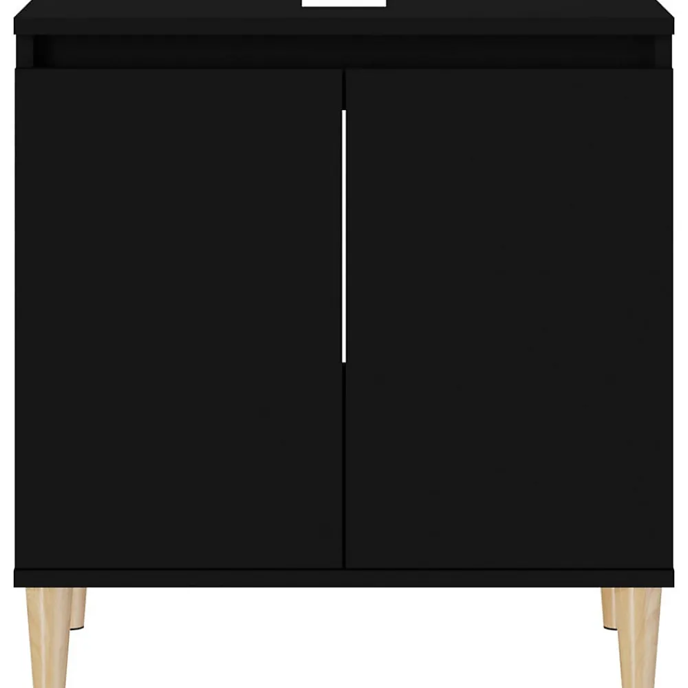 zmh Meuble d'évier noir 58x33x60 cm bois d'ingénierie