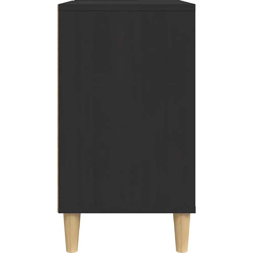 Meuble Wc|zmh Meuble d'évier noir 80x33x60 cm bois d'ingénierie
