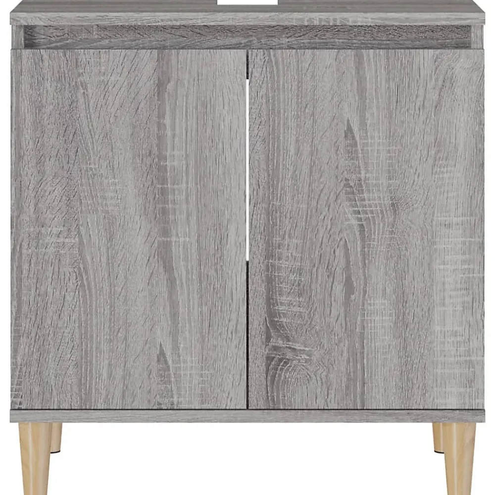 Meuble Wc|zmh Meuble d'évier sonoma gris 58x33x60 cm bois d'ingénierie