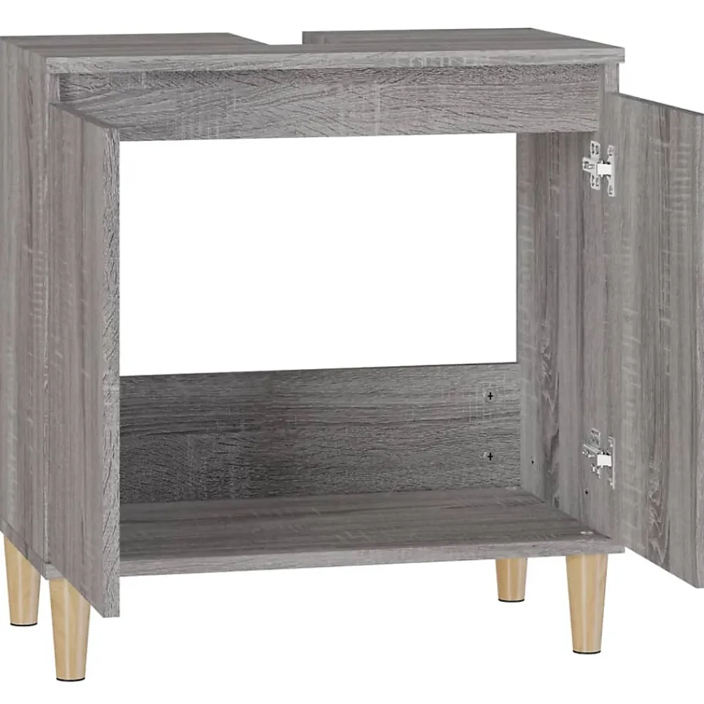 Meuble Wc|zmh Meuble d'évier sonoma gris 58x33x60 cm bois d'ingénierie