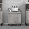 zmh Meuble d'évier sonoma gris 58x33x60 cm bois d'ingénierie