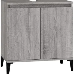 zmh Meuble d'évier sonoma gris 58x33x60 cm bois d'ingénierie
