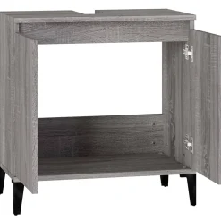 zmh Meuble d'évier sonoma gris 58x33x60 cm bois d'ingénierie