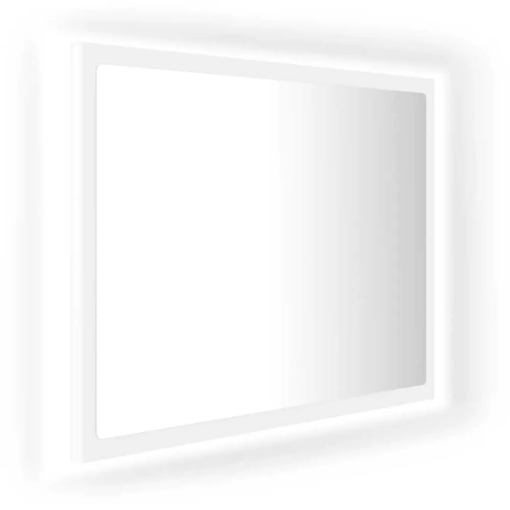 zmh Miroir à LED de salle de bain Blanc 60x8,5x37 cm Acrylique