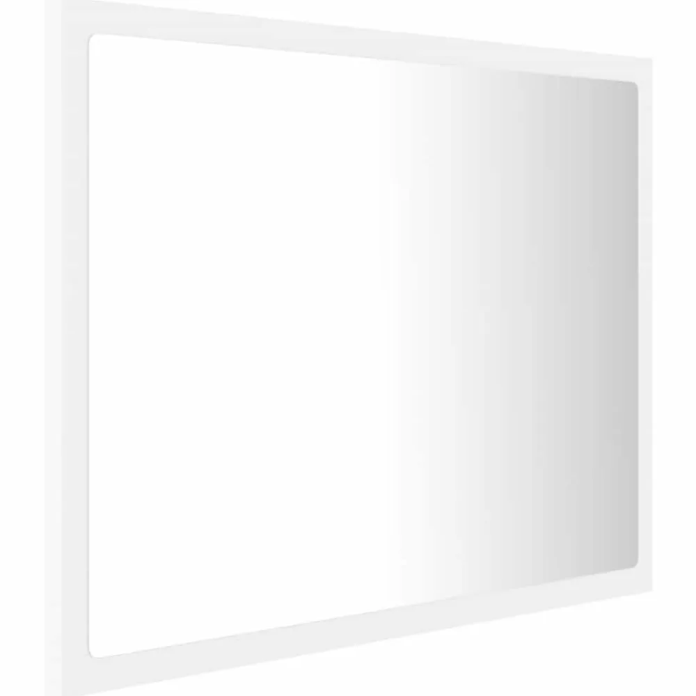 zmh Miroir à LED de salle de bain Blanc 60x8,5x37 cm Acrylique