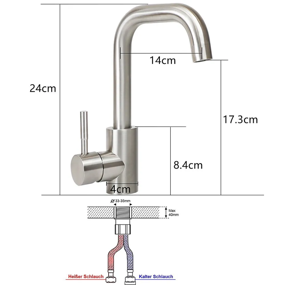 Robinet Lavabo Et Vasque|zmh Mitigeur de lavabo moderne en acier inoxydable pour salle de bain avec douche extractible