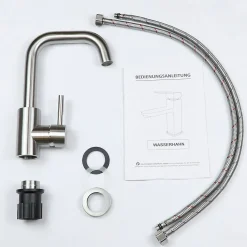 Robinet Lavabo Et Vasque|zmh Mitigeur de lavabo moderne en acier inoxydable pour salle de bain avec douche extractible
