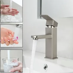 Robinet Lavabo Et Vasque|zmh Robinet de lavabo en acier inoxydable haute pression avec mitigeur monocommande
