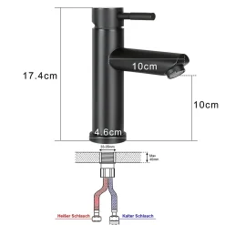 Robinet Lavabo Et Vasque|zmh Robinet de Lavabo Noir à Haute Pression avec Mitigeur à Une Poignée pour Cuisine