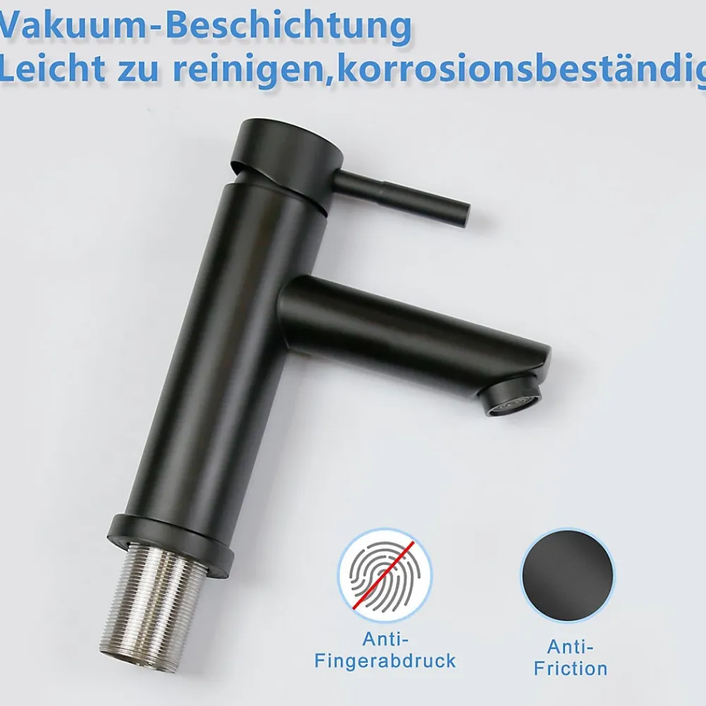 Robinet Lavabo Et Vasque|zmh Robinet de Lavabo Noir à Haute Pression avec Mitigeur à Une Poignée pour Cuisine